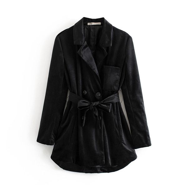 2019 autumn and winter new style europe and america ins fashion black velvet suit jacket mid-length lace-up suit women's, Black;white
2019 autumn and winter new style europe and america ins fashion black velvet suit jacket mid-length lace-up suit women's, Black;white