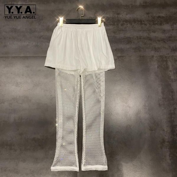 runway women hollow out shiny rhinestones pants elastic waist patchwork loose fit breathable pants designer long trousers, Black;white
runway women hollow out shiny rhinestones pants elastic waist patchwork loose fit breathable pants designer long trousers, Black;white