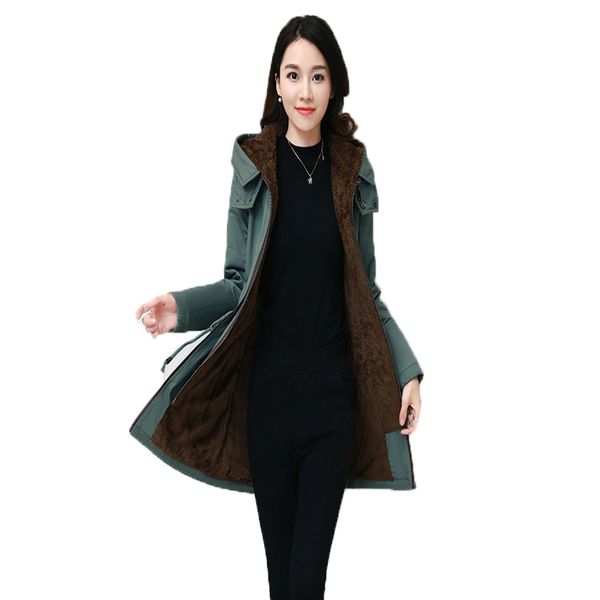 casaco feminino 2019 new winter hooded coat female long sleeve solid slim wool liner keep warm women medium long parka korean, Black
casaco feminino 2019 new winter hooded coat female long sleeve solid slim wool liner keep warm women medium long parka korean, Black
