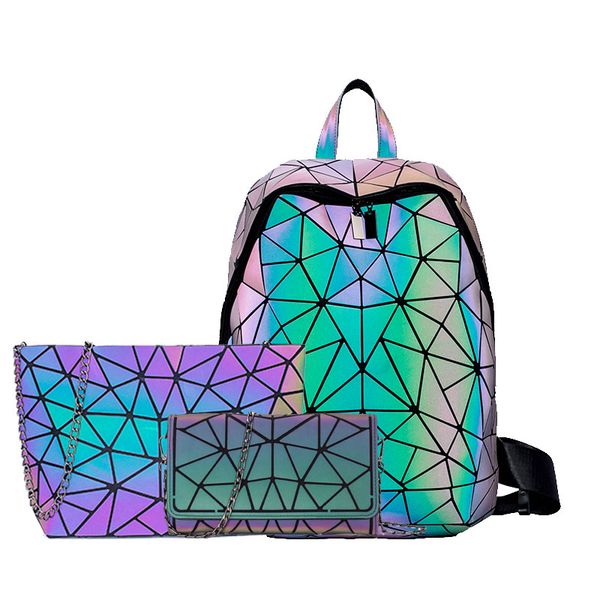 women backpack school foldable crossbody bag for ladies clutch and purse geometric luminous lapbagpack holographic 3pcs set
women backpack school foldable crossbody bag for ladies clutch and purse geometric luminous lapbagpack holographic 3pcs set
