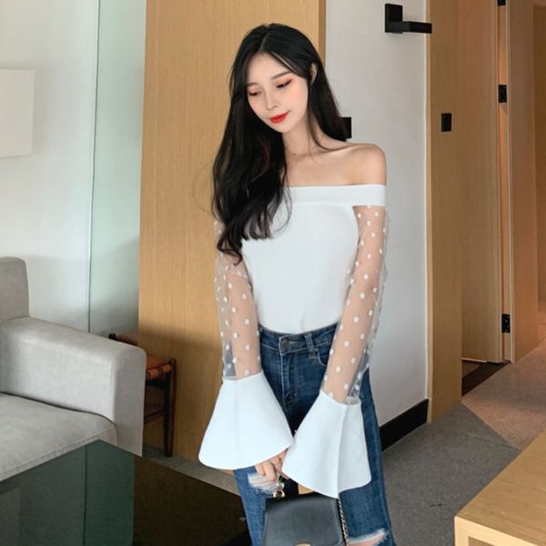 nana fashion womens clothing store early autumn knitwear mesh western style slim shirt minority design temperament hong kong fashion, White
nana fashion womens clothing store early autumn knitwear mesh western style slim shirt minority design temperament hong kong fashion, White