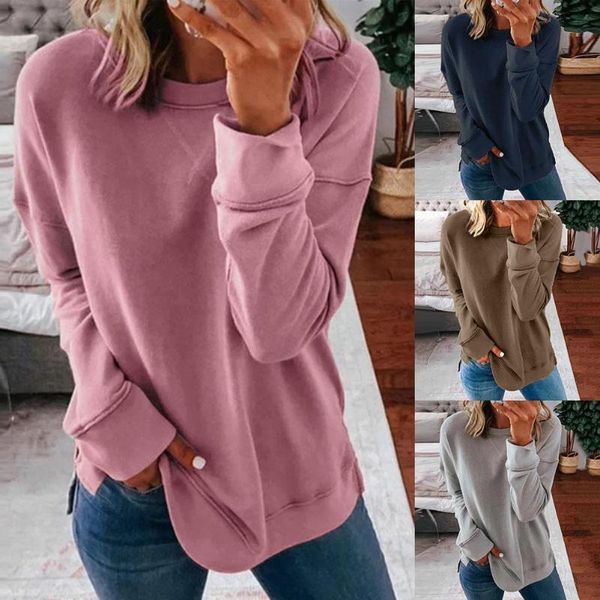 casual women autumn winter solid color long sleeve o neck pullover blouse sweatshirt coat, Black
casual women autumn winter solid color long sleeve o neck pullover blouse sweatshirt coat, Black