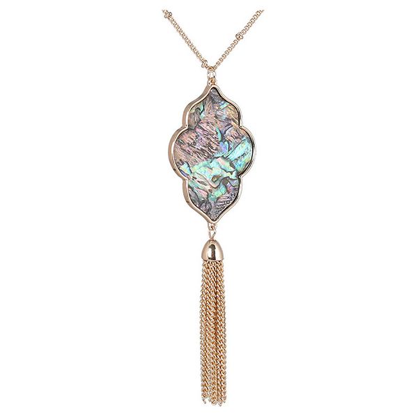 fashion flower hexagon abalone shell leopard pendant necklace tassels long chain sweater necklace geometric jewelry, Silver
fashion flower hexagon abalone shell leopard pendant necklace tassels long chain sweater necklace geometric jewelry, Silver