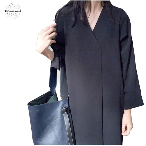 spring style women long dress korean new women dress solid color v neck loose long sleeve dress, Black;gray
spring style women long dress korean new women dress solid color v neck loose long sleeve dress, Black;gray