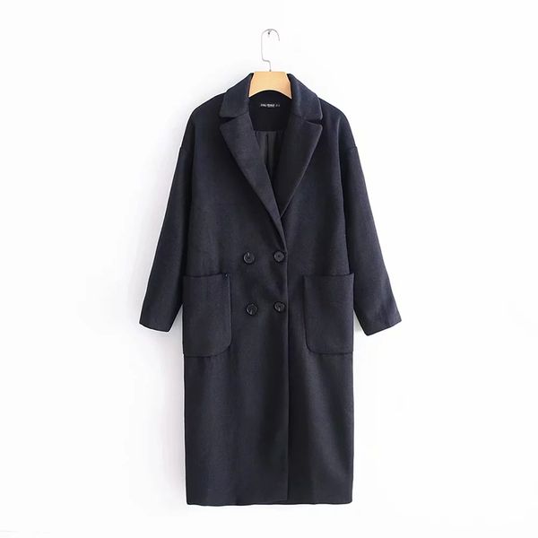 2020 winter new fashion nary blue women coat female casual loose double breasted outwear elegant long abrigos mujer invierno, Black
2020 winter new fashion nary blue women coat female casual loose double breasted outwear elegant long abrigos mujer invierno, Black