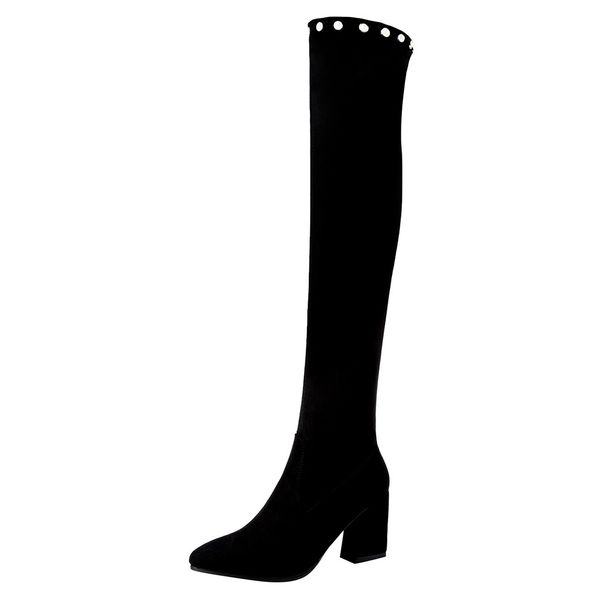 women over the knee winter keep warm boots square heel suede shoes woman elastic knee-high boots casual flock long tube booties, Black
women over the knee winter keep warm boots square heel suede shoes woman elastic knee-high boots casual flock long tube booties, Black