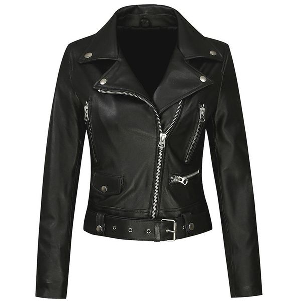 ftlzz 2019 new autumn winter fashion women black faux leather jackets zipper basic coat turn-down collar biker jacket with blet
ftlzz 2019 new autumn winter fashion women black faux leather jackets zipper basic coat turn-down collar biker jacket with blet