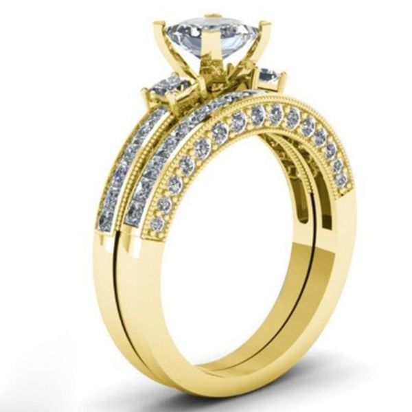 fashion- wedding engagement rings for women simple design double stackable fashion bridal sets jewelry accessories, Slivery;golden
fashion- wedding engagement rings for women simple design double stackable fashion bridal sets jewelry accessories, Slivery;golden