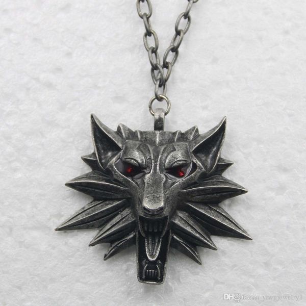 fashion punk style necklace black plated wolf head gemstone inlay men's necklace dark style jewelry gift, Silver
fashion punk style necklace black plated wolf head gemstone inlay men's necklace dark style jewelry gift, Silver