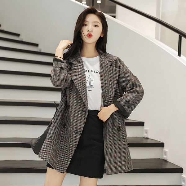 women's suits & blazers women 2021 fw double breasted plaid tweed blazer and jacket, White;black
women's suits & blazers women 2021 fw double breasted plaid tweed blazer and jacket, White;black