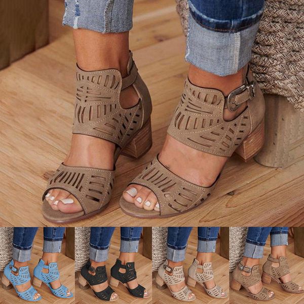 2020 summer fashion women hollow open toe square shoes wedge sandals high heels shoes, Black
2020 summer fashion women hollow open toe square shoes wedge sandals high heels shoes, Black