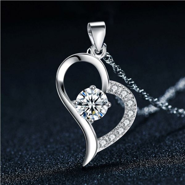 sterling silver crystal heart pendant explosion models fashion european and american jewelry tanabata valentines day necklace clavicle c, Golden;silver
sterling silver crystal heart pendant explosion models fashion european and american jewelry tanabata valentines day necklace clavicle c, Golden;silver