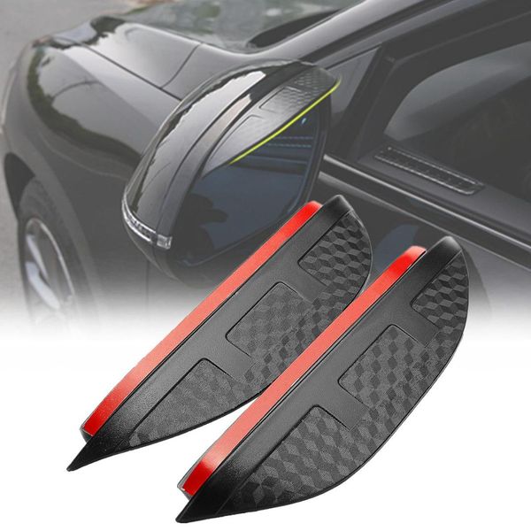 

2x car rearview mirror sun visor shade shield rain eyebrow guard for toyota-c-hr carbon fiber type plastic 195x45mm embossed