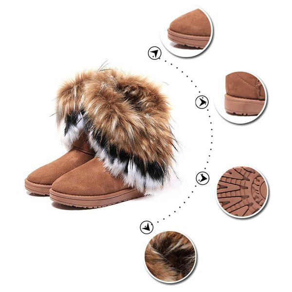 1 pair women's ankle boots winter casual slip-on faux fur snow boots 2019 fashion female warm casual solid color shoes, Black
1 pair women's ankle boots winter casual slip-on faux fur snow boots 2019 fashion female warm casual solid color shoes, Black