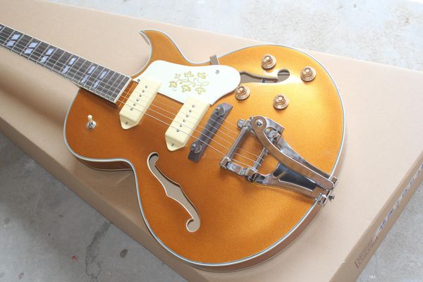 новый стиль F-Hole половина полое тело P90 пикап Goldtop джаз электрическая гитара с Bigsby тремоло в наличии
новый стиль F-Hole половина полое тело P90 пикап Goldtop джаз электрическая гитара с Bigsby тремоло в наличии