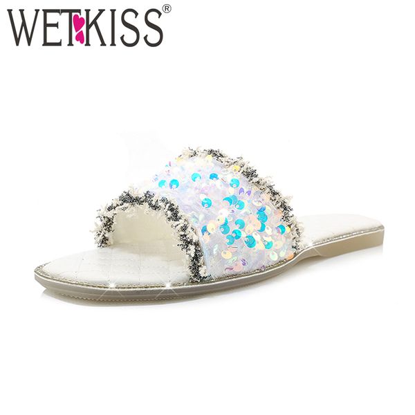 wetkiss big size glitter slippers women flat sandals open toe summer slides shoes woman mules casual ladies shoes, Black
wetkiss big size glitter slippers women flat sandals open toe summer slides shoes woman mules casual ladies shoes, Black