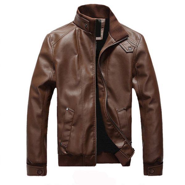 men motorcycle leather jackets manstreetwear coat mans bomber suits windbreaker, Black
men motorcycle leather jackets manstreetwear coat mans bomber suits windbreaker, Black