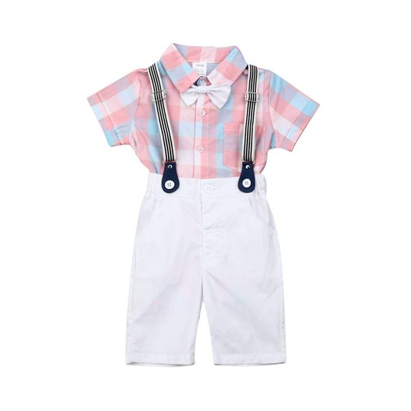 2019 new toddler kids baby boy gentleman outfit clothes pink plaid short sleeve t-shirt shorts 2pcs set, White
2019 new toddler kids baby boy gentleman outfit clothes pink plaid short sleeve t-shirt shorts 2pcs set, White
