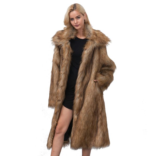 2018 fashion women x-long faux fur coat large fluffy collar autumn winter fur furry coat jacket white shaggy overcoat blouses, Black
2018 fashion women x-long faux fur coat large fluffy collar autumn winter fur furry coat jacket white shaggy overcoat blouses, Black