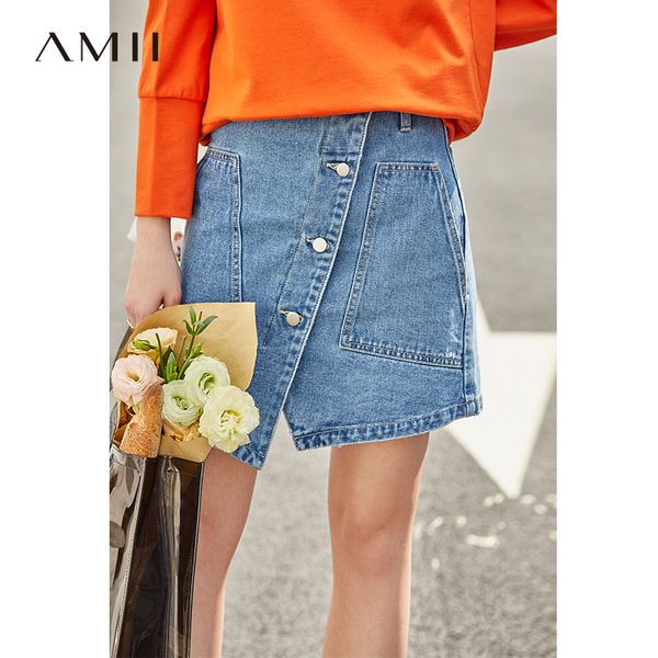 amii минималистский джинсовая юбка осень женщины свободного покроя однобортный карман тонкий женский мини-юбки 11940074, Black
amii минималистский джинсовая юбка осень женщины свободного покроя однобортный карман тонкий женский мини-юбки 11940074, Black