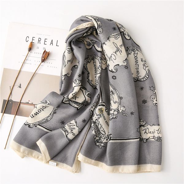 98*98cm lovely letter print cotton scarf ladies elegant gray generous scarf women soft large square scarf shawl, Blue;gray
98*98cm lovely letter print cotton scarf ladies elegant gray generous scarf women soft large square scarf shawl, Blue;gray