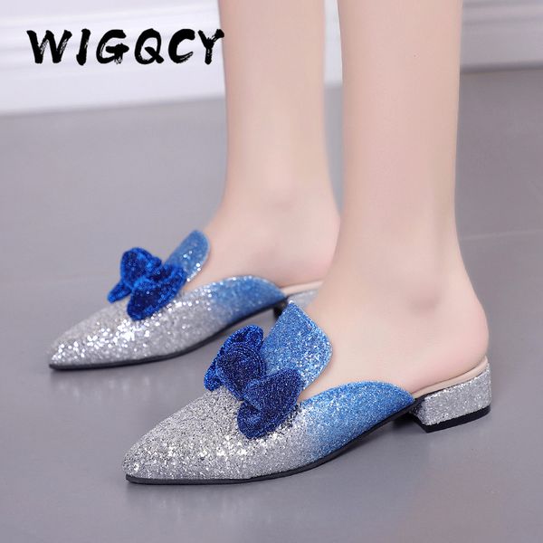 women slipper pointed bling new spring female luxury half slippers lady outside wear slides woman slippers butterfly-knot mules, Black
women slipper pointed bling new spring female luxury half slippers lady outside wear slides woman slippers butterfly-knot mules, Black