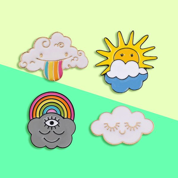 new cute cartoon dark cloud rainbow sun brooch creative personality accessories jewelry one eye colorful cloud gift pins, Gray
new cute cartoon dark cloud rainbow sun brooch creative personality accessories jewelry one eye colorful cloud gift pins, Gray