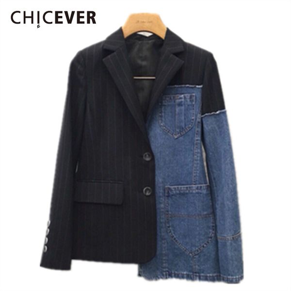 chicever 2019 spring blazer for women female coats patchwork denim long sleeve plus size short coats clothes fashion casual new, White;black
chicever 2019 spring blazer for women female coats patchwork denim long sleeve plus size short coats clothes fashion casual new, White;black