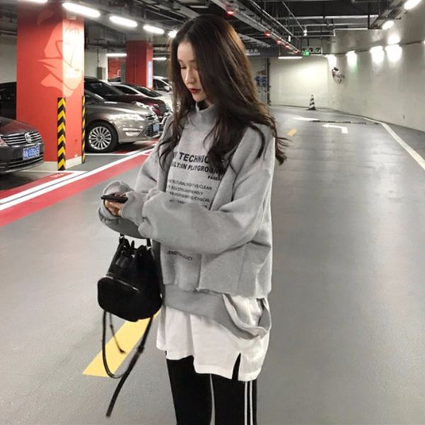 women fashion letter print streetwear sweatshirts turtleneck neck long sleeve sweatshirts autumn winter female fleece pullovers, Black
women fashion letter print streetwear sweatshirts turtleneck neck long sleeve sweatshirts autumn winter female fleece pullovers, Black