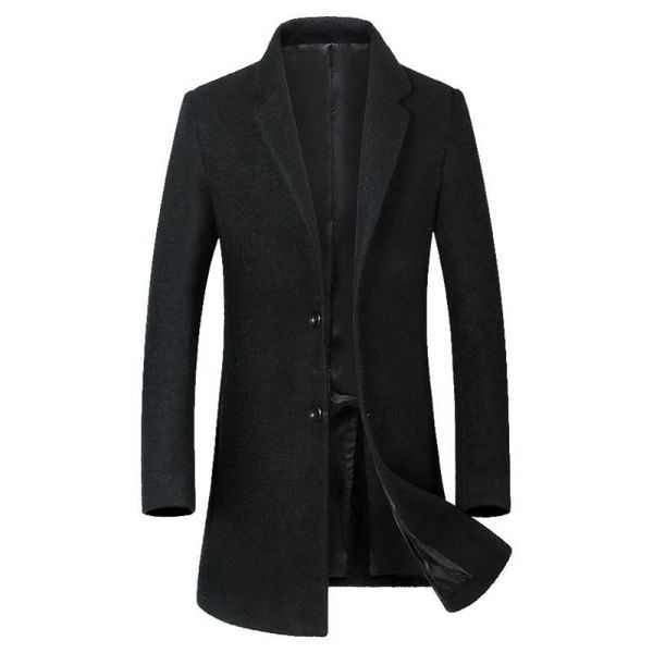 autumn and winter mid length solid color wool coat for men slim windbreaker simple fashion lapel handsome youth wool overcoat, Black
autumn and winter mid length solid color wool coat for men slim windbreaker simple fashion lapel handsome youth wool overcoat, Black