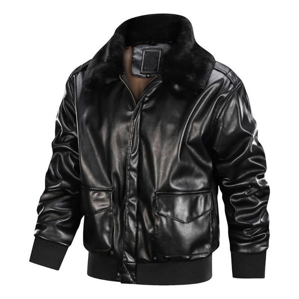 faux leather jacket men winter solid faux fur collar leather jacket motorcycle flying coat men fashionable coat de14, Black
faux leather jacket men winter solid faux fur collar leather jacket motorcycle flying coat men fashionable coat de14, Black