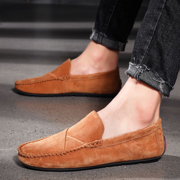 men casual genuine leather shoes 2020 comfortable suede leather shoes for men outdoor flats driving loafers big size 39-48, Black
men casual genuine leather shoes 2020 comfortable suede leather shoes for men outdoor flats driving loafers big size 39-48, Black
