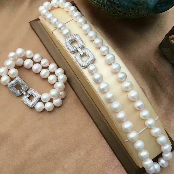 великолепный две нити 9-10мм южного моря круглый белый pealr necklac9 браслет 8, Silver
великолепный две нити 9-10мм южного моря круглый белый pealr necklac9 браслет 8, Silver