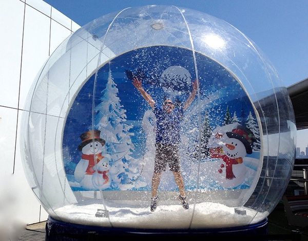 2m/3m/4m Dia Inflatable Snow Globe Human Size Snow Globe For Christmas Decoration Popular Clear Pt Booth For People Inside