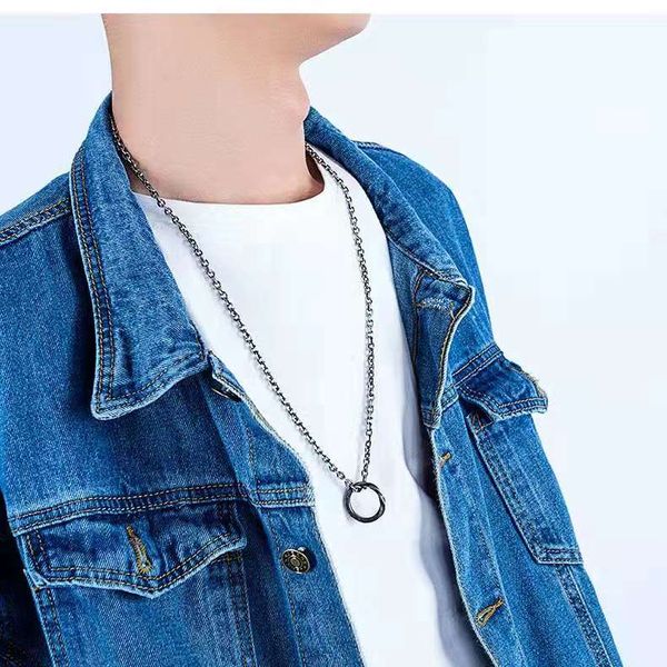 great road start here ring pendant necklace for men luxury designer circle letter pendants stainless steel cuban chain necklace jewelry gift, Silver
great road start here ring pendant necklace for men luxury designer circle letter pendants stainless steel cuban chain necklace jewelry gift, Silver