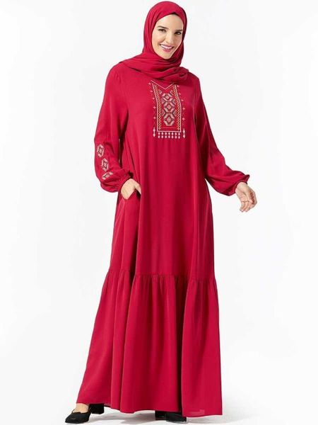 new long hijab dress muslim hijab vestido for lovers no headscarf, Red 
new long hijab dress muslim hijab vestido for lovers no headscarf, Red