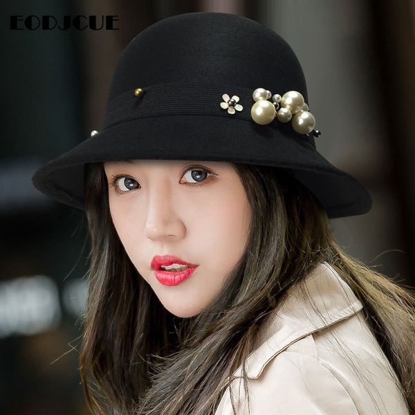 fashion fedora women retro pearl warm bowler hat spring autumn elegant jazz hat female, Blue;gray
fashion fedora women retro pearl warm bowler hat spring autumn elegant jazz hat female, Blue;gray