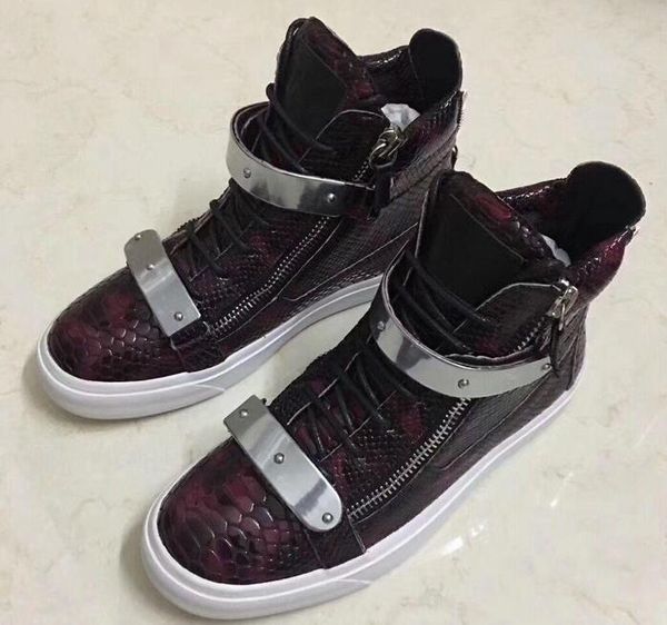 new brand designer men sneakers women casual shoes snake lace-up the high brown double zipper decorative brand comfortable, Black
new brand designer men sneakers women casual shoes snake lace-up the high brown double zipper decorative brand comfortable, Black