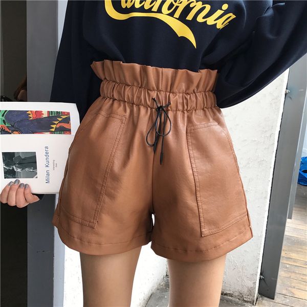 spring pu leather shorts women cool punk sashes wide leg shorts high waist women elastic waist sexy, White;black
spring pu leather shorts women cool punk sashes wide leg shorts high waist women elastic waist sexy, White;black
