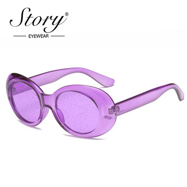 story vintage retro purple oval sunglasses women 2020 sunmmer glitter candy color transparent frame kurt cobain sun glasses, White;black
story vintage retro purple oval sunglasses women 2020 sunmmer glitter candy color transparent frame kurt cobain sun glasses, White;black