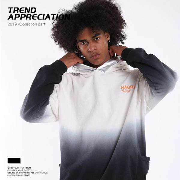 2019 tide brand autumn and winter new men's gradient cotton loose shoulder men's hooded sweatshirts, Black
2019 tide brand autumn and winter new men's gradient cotton loose shoulder men's hooded sweatshirts, Black