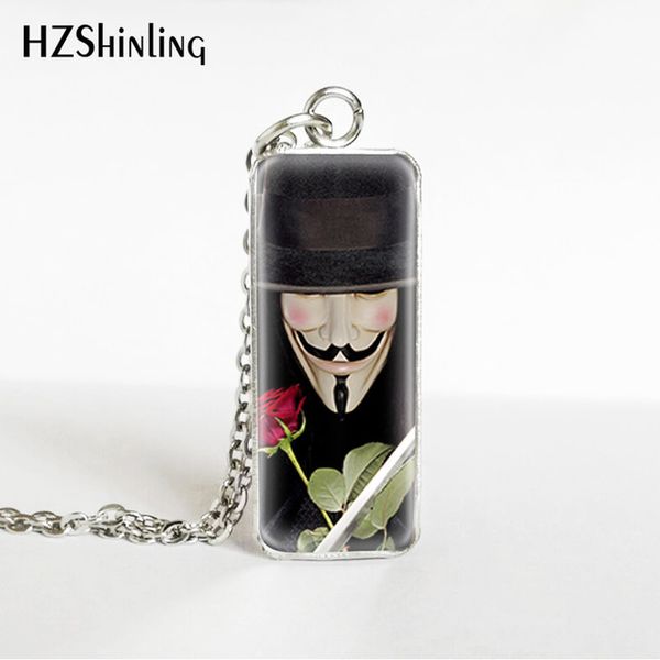 hzshinling new arrival v for vendetta rectangle stainless steel glass pendants fashion silver necklace jewelry
hzshinling new arrival v for vendetta rectangle stainless steel glass pendants fashion silver necklace jewelry