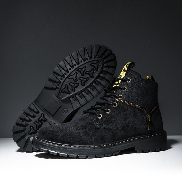 2019 men's boots autumn early winter boots men's shoes cool youth fashion street shoes single ankle, Black
2019 men's boots autumn early winter boots men's shoes cool youth fashion street shoes single ankle, Black