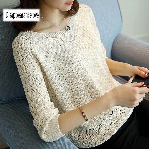 disappearancelove 2019 new autumn winter women cotton elastic twist sweater lady knitted long sleeve o-neck women pullovers, White;black
disappearancelove 2019 new autumn winter women cotton elastic twist sweater lady knitted long sleeve o-neck women pullovers, White;black