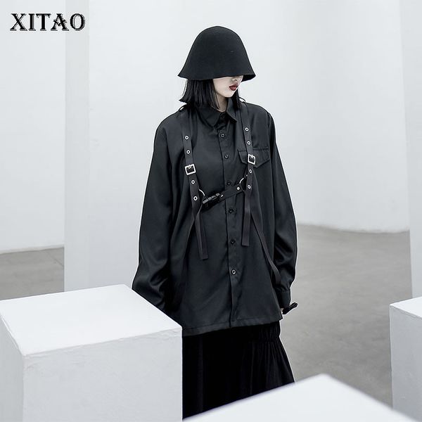 xitao black punk style ribbon buckle women shirts fashion womens and blouses personality autumn streetwear 2019 new xj2267, White
xitao black punk style ribbon buckle women shirts fashion womens and blouses personality autumn streetwear 2019 new xj2267, White
