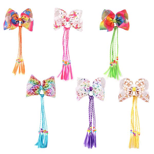 6pcs/lot new kids unicorn hair bows with long wig braid rainbow colorful hair clip for girls ponytail hairgrip accessories, Slivery;white
6pcs/lot new kids unicorn hair bows with long wig braid rainbow colorful hair clip for girls ponytail hairgrip accessories, Slivery;white