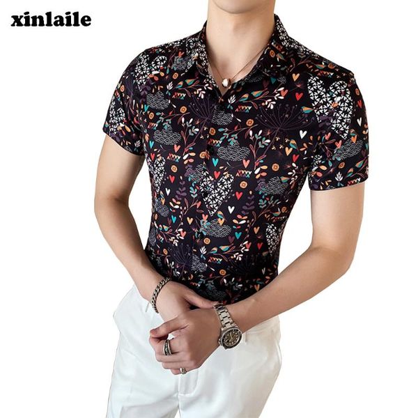 men's casual shirts summer shirt ethnic printed short-sleeved korean version of the slim high-quality trend tight clothes, White;black
men's casual shirts summer shirt ethnic printed short-sleeved korean version of the slim high-quality trend tight clothes, White;black