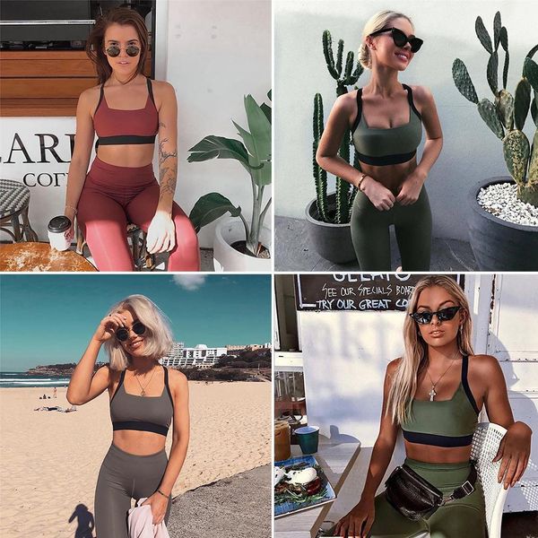 women fashion fitness clothes set solid color bra pants all seasons tight-fitting 2-pieces set sports, casual, White;black
women fashion fitness clothes set solid color bra pants all seasons tight-fitting 2-pieces set sports, casual, White;black