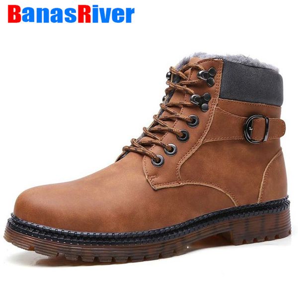 new leather men boots fahsion snow ankle shoes with fur keep warm plush fur outdoor training walking zapatos sneakers footwear, Black
new leather men boots fahsion snow ankle shoes with fur keep warm plush fur outdoor training walking zapatos sneakers footwear, Black