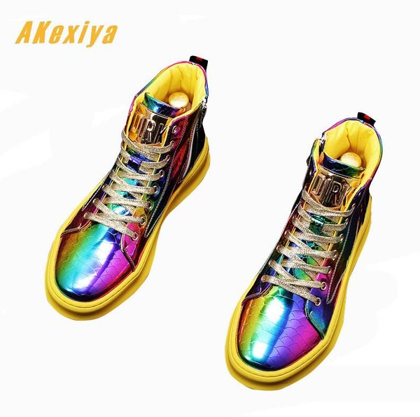 new fashion men glitter dazzling color scales patter platform casual flats handsome high loafers male rock prom ankle boot, Black
new fashion men glitter dazzling color scales patter platform casual flats handsome high loafers male rock prom ankle boot, Black